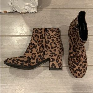 Leopard Print Heeled Boots